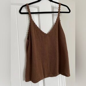 Reformation crocheted tank in brown, Size Medium, Like New